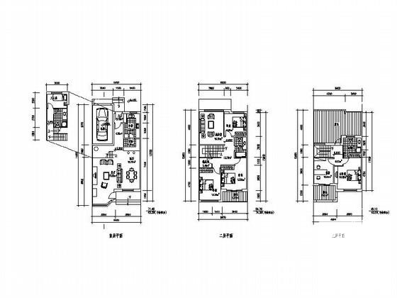 国内]联排别墅框架剪力墙（3层16页CAD图纸）(户型平面图) - 3
