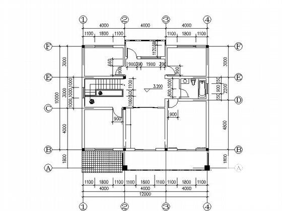 大型2层小康农居建筑CAD图纸（2层6.5米高257.66平方） - 2