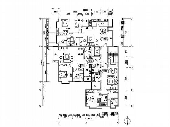 大型住宅区连板建筑CAD图纸（两室两厅一卫为主） - 2