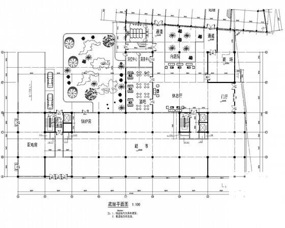 13层酒店建筑方案设计图纸（效果图纸）(平面图) - 3