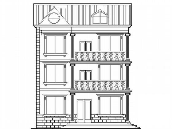 中式风格3层小康农居建筑扩初图纸(CAD平面图) - 1