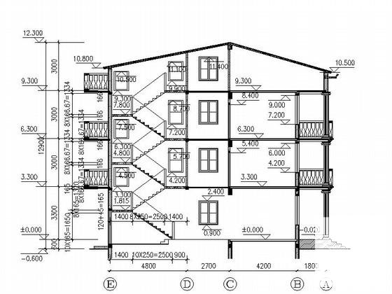 中式风格3层小康农居建筑扩初图纸(CAD平面图) - 2