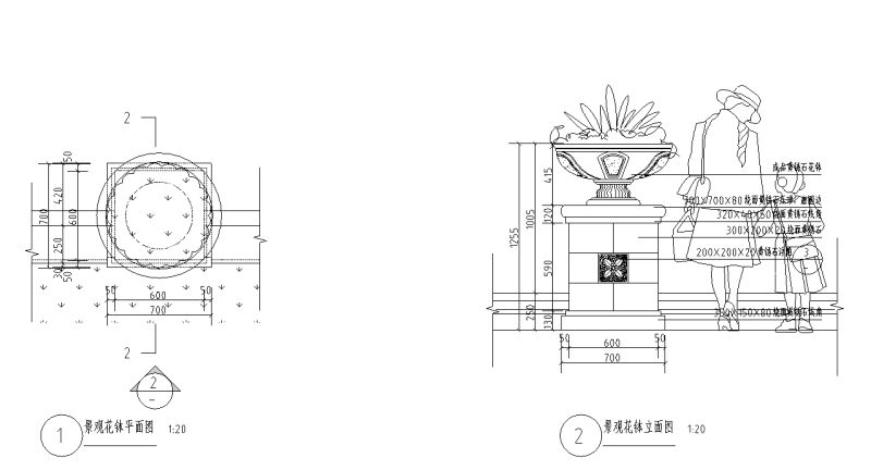 欧式风景观花钵节点详图设计 (3)