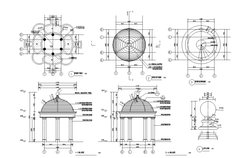 钢筋混泥土景观圆亭详图设计 (1)