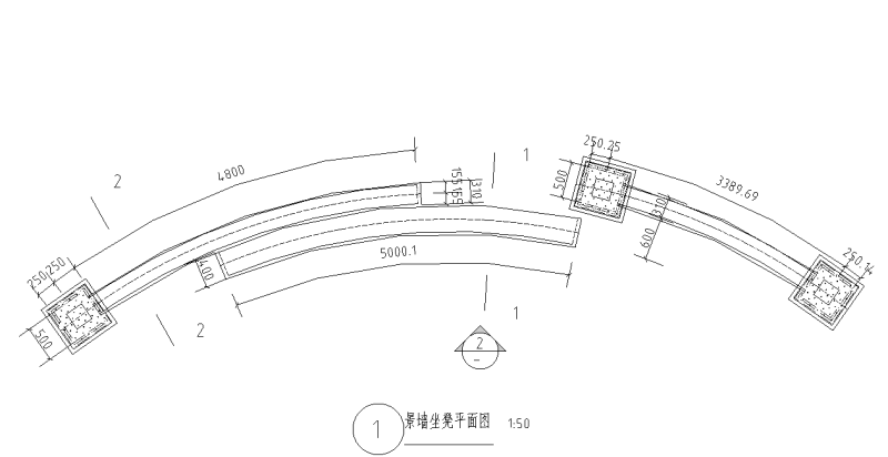 住小区景墙与坐凳详图设计 (4)