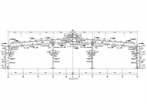 69米跨门式刚架厂房结构CAD施工图纸(建施) - 1
