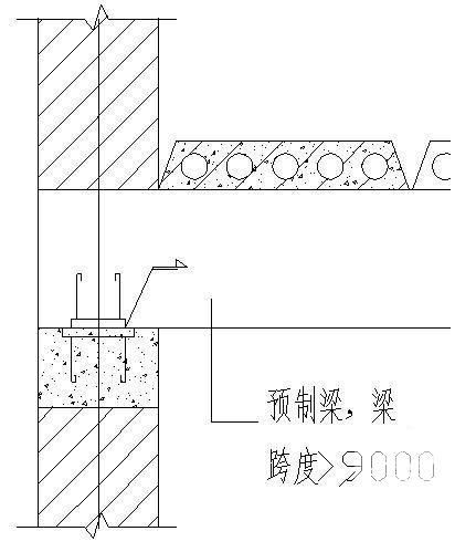 墙柱上搁置钢筋混凝土梁大样 - 1
