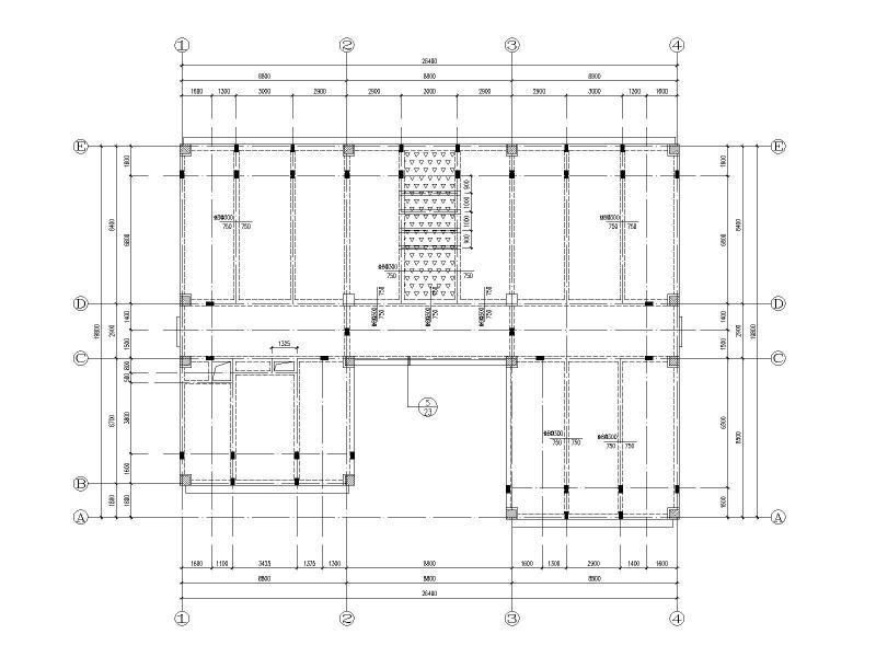 综合楼屋面层模板图及板平法施工图