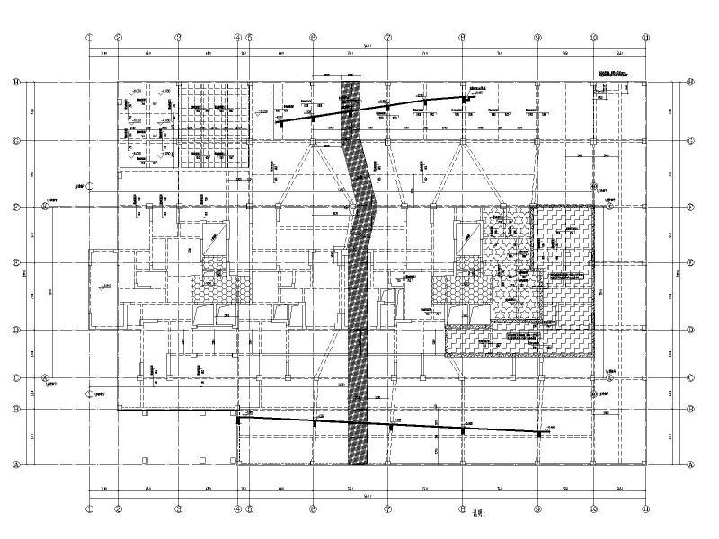 地下室负一层结构平面布置及板配筋图