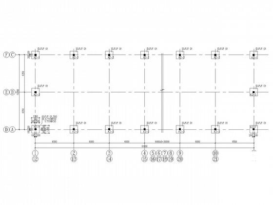12.7米跨门式刚架厂房结构CAD施工图纸(平面布置图) - 2