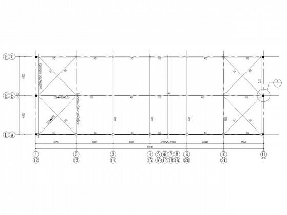 12.7米跨门式刚架厂房结构CAD施工图纸(平面布置图) - 3