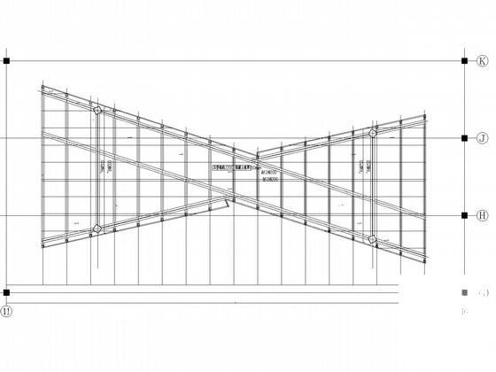 空间交叉钢框架连廊结构CAD施工图纸（8度抗震） - 1