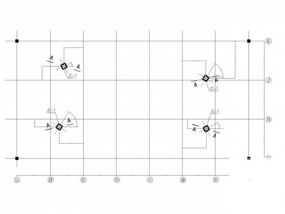 空间交叉钢框架连廊结构CAD施工图纸（8度抗震） - 2