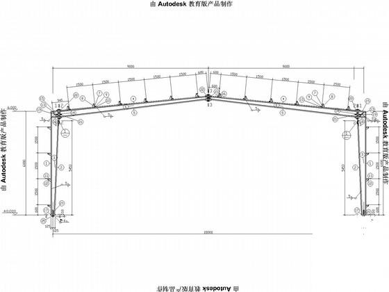 18米跨钢框架加工基地厂房结构CAD施工图纸（独立基础） - 1