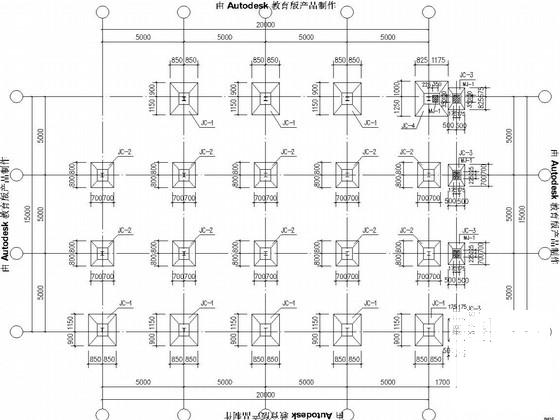 很全面的钢结构自行车棚结构CAD施工图纸（独立基础、交通建筑） - 1