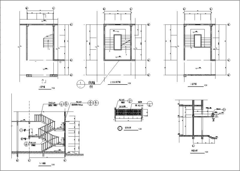 长江边独栋多层娱乐会所建筑设计CAD施工图纸(钢筋混凝土结构) - 5