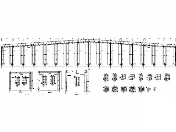 204米长单层轻钢结构厂房结构CAD施工图纸 - 4