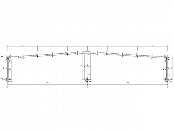 48米跨门式刚架厂房结构CAD施工图纸(8米柱距)(平面布置图) - 1