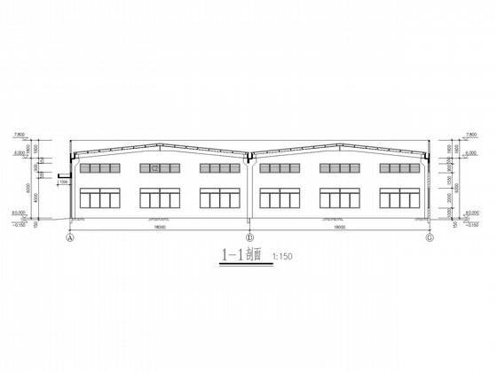 36米跨混凝土柱钢屋架厂房结构CAD施工图纸(建施)(平面布置图) - 1