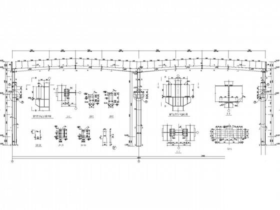 两连跨门式刚架结构CAD施工图纸(48米，含建、水、电图纸) - 1