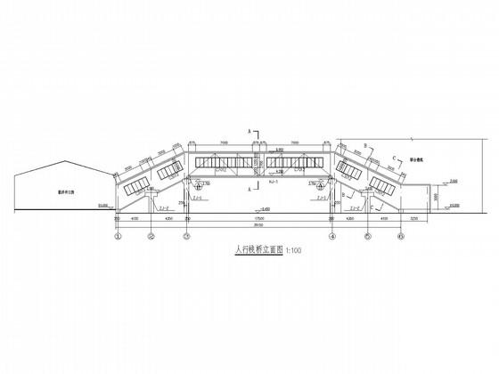 煤业公司人行栈桥钢桁架结构CAD施工图纸 - 4