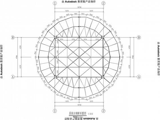 钢管混凝土柱钢框架幕墙结构CAD施工图纸 - 1