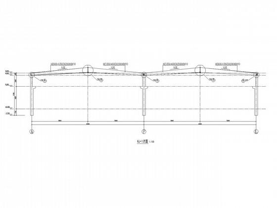 带吊车混凝土柱钢屋架厂房结构CAD施工图纸(平面布置图) - 1