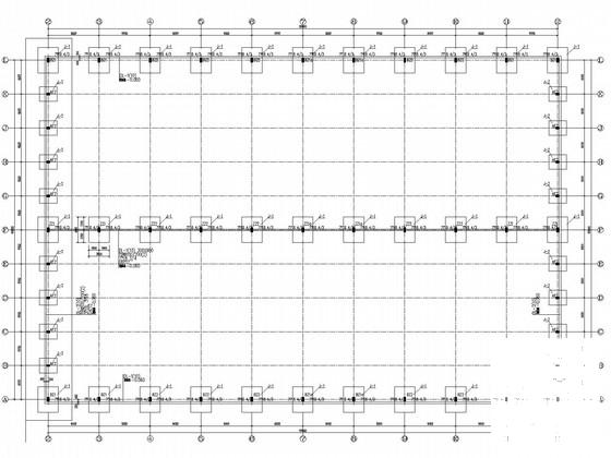 带吊车混凝土柱钢屋架厂房结构CAD施工图纸(平面布置图) - 2