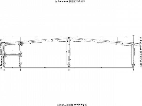 局部2层120米大跨度门式刚架单层厂房结构CAD施工图纸(平面布置图) - 1