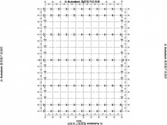 局部2层120米大跨度门式刚架单层厂房结构CAD施工图纸(平面布置图) - 2