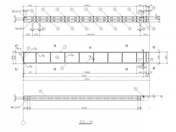 72米跨局部3层门式刚架结构CAD施工图纸(高低跨、钢承板)(平面布置图) - 5