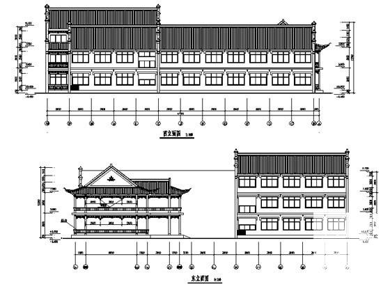 砖木结构3层仿古茶馆会所建筑方案设计图纸 - 4