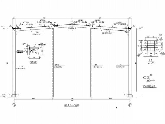 门式钢架结构生物科技产业园结构CAD施工图纸（6栋厂房） - 5