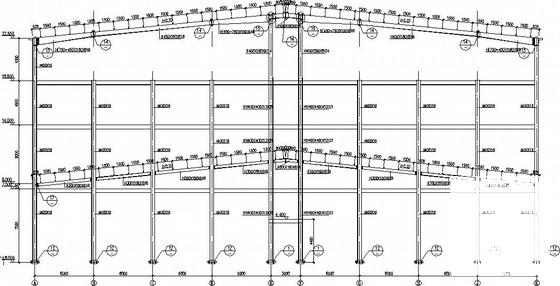 8度区4层钢框架门式刚架结构CAD施工图纸(平面布置图) - 3