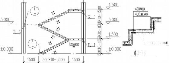 8度区4层钢框架门式刚架结构CAD施工图纸(平面布置图) - 4