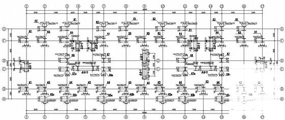 6层钢框架综合楼结构CAD施工图纸(局部剪力墙) - 1