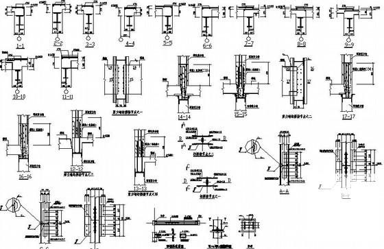 6层钢框架综合楼结构CAD施工图纸(局部剪力墙) - 4