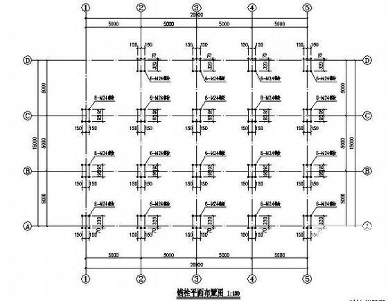 2层门式钢架结构自行车棚结构CAD施工图纸（6度抗震） - 2