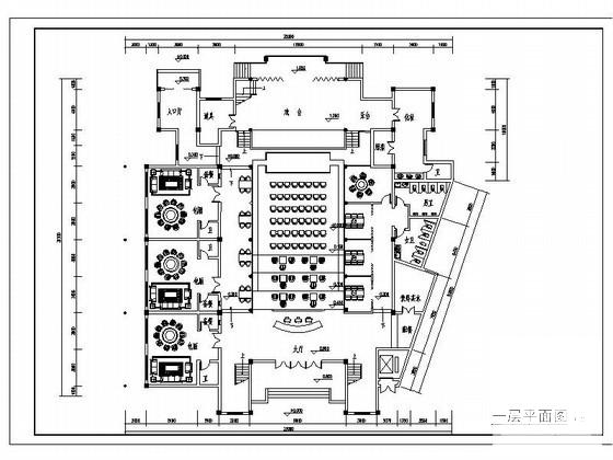 四合院戏楼建筑方案设计图纸(跃层平面图) - 2