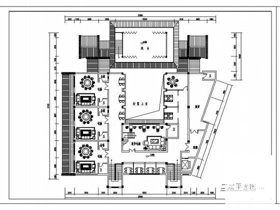 四合院戏楼建筑方案设计图纸(跃层平面图) - 3
