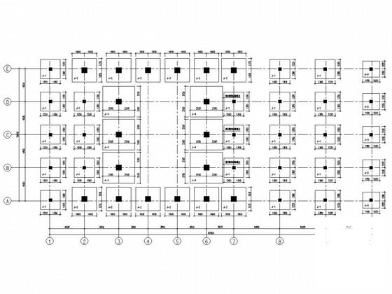 污水处理厂鼓风机房及变配电间、脱水机房、污水提升井结构CAD施工图纸(基础平面图) - 1