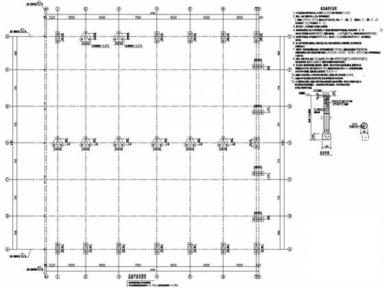 单层排架结构工业厂房结构CAD施工图纸(彩色压型钢板) - 1