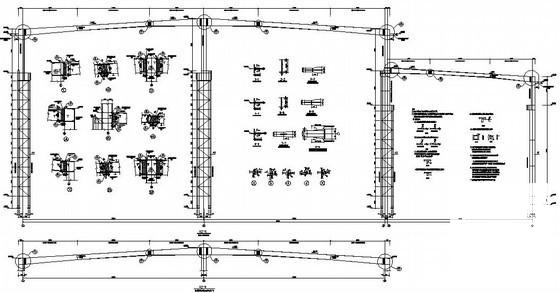 重钢结构厂房结构CAD施工图纸（格构柱100T吊车）(平面布置图) - 2