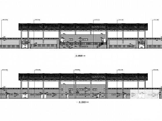 膜结构中学体育场看台结构CAD施工图纸（建筑图纸）(梁平法配筋图) - 1