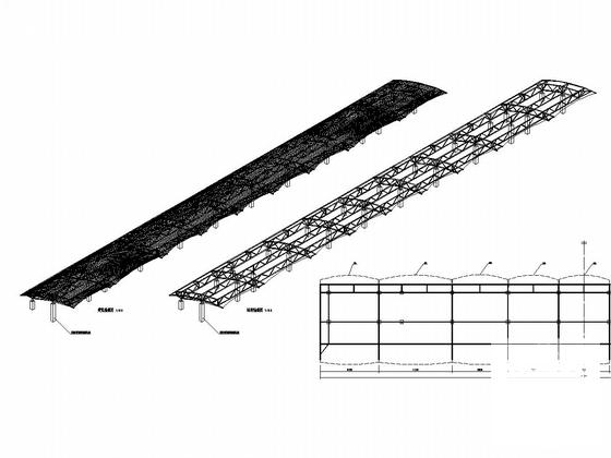 膜结构中学体育场看台结构CAD施工图纸（建筑图纸）(梁平法配筋图) - 5