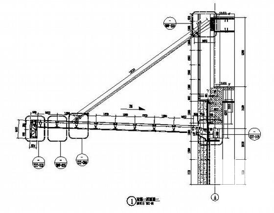 15米钢结构雨蓬结构CAD施工图纸（雨篷计算书） - 1