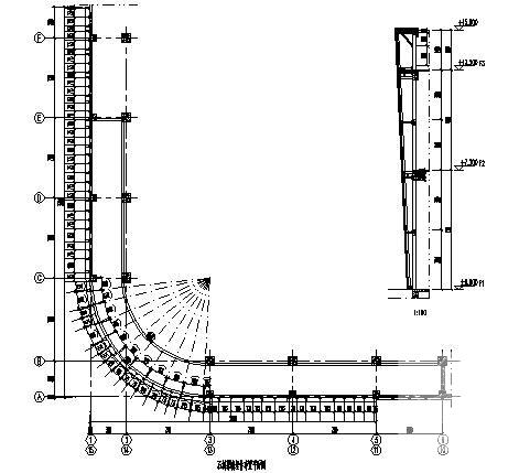 展览馆幕墙工程结构CAD施工图纸（石材幕墙、玻璃幕墙） - 3