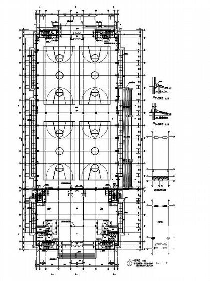 两层金属屋面体育教学训练馆建筑设计方案设计CAD图纸 - 3