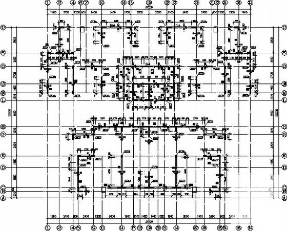 两梯四户纯剪力墙住宅结构CAD施工图纸（7度抗震） - 2