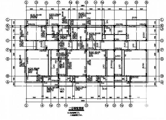 3层异形柱框架住宅楼结构CAD施工图纸（四拼D型桩基础）(预应力混凝土管桩) - 1